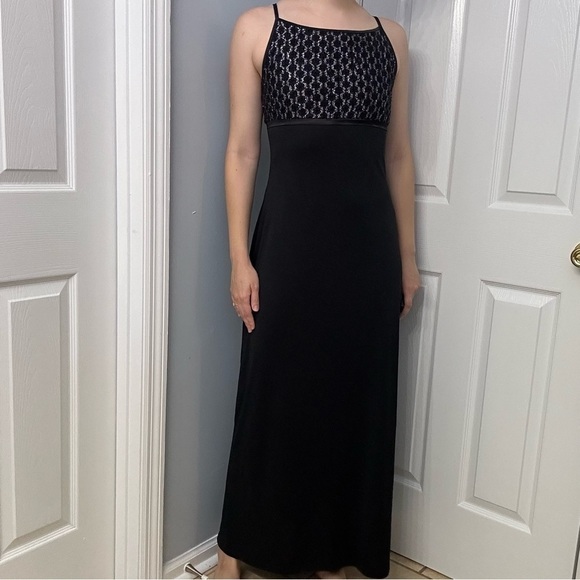 Vintage Dress 1990s Long Black Prom Gothic Formal Special Event Size Medium - Picture 7 of 7